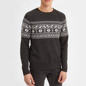 Everlane The Merino Wool Ski Sweater Size XXL Charcoal Grey Bone NEW $145